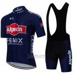 2021 Fietskleding Alpecin Fenix Diep Blauw Korte Mouwen en Koersbroek