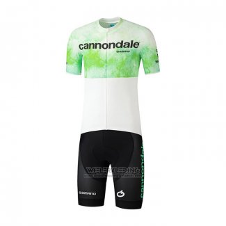 2021 Fietskleding Cannondale Wit Groen Korte Mouwen en Koersbroek