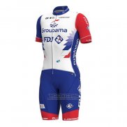 2022 Fietskleding Groupama-FDJ Wit Korte Mouwen en Koersbroek