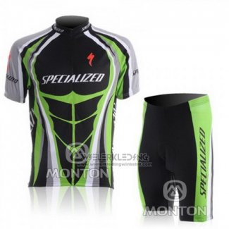 2010 Fietskleding Specialized Groen en Zwart Korte Mouwen en Koersbroek