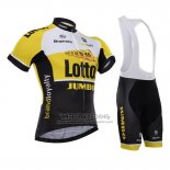 2015 Fietskleding Lotto NL Jumbo Geel Korte Mouwen en Koersbroek