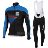 2016 Fietskleding Sportful Zwart en Blauw Lange Mouwen en Koersbroek