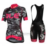 2017 Fietskleding Vrouw ALE Camouflage Roze Korte Mouwen en Koersbroek