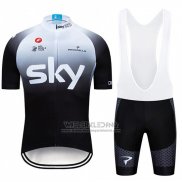 2019 Fietskleding Sky Wit Zwart Korte Mouwen en Koersbroek