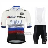 2019 Fietskleding Slowakeis Wit Blauw Zwart Korte Mouwen en Koersbroek