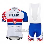 2019 Fietskleding UHC Wit Rood Blauw Korte Mouwen en Koersbroek