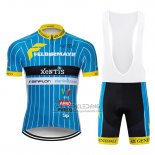 2019 Fietskleding XeNTiS Blauw Wit Korte Mouwen en Koersbroek