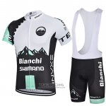 2020 Fietskleding Bianchi Shimano Negro Wit Korte Mouwen en Koersbroek