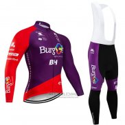 2020 Fietskleding Burgos BH Violet Rood Lange Mouwen en Koersbroek