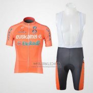 2011 Fietskleding Euskalte Oranje Korte Mouwen en Koersbroek