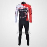 2011 Fietskleding Shimano Rood en Zwart Lange Mouwen en Koersbroek