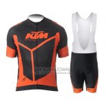 2015 Fietskleding Ktm Oranje en Zwart Korte Mouwen en Koersbroek