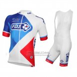 2016 Fietskleding FDJ Wit en Rood Korte Mouwen en Koersbroek