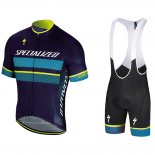 2018 Fietskleding Specialized Blauw Geel Wit Korte Mouwen en Koersbroek